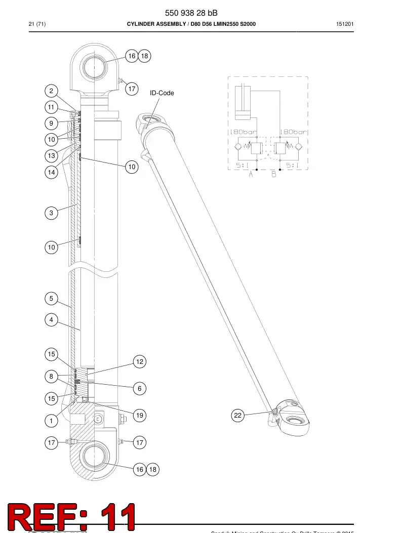 55151847 551 518 47 Wiper - Sandvik Technical Drawing