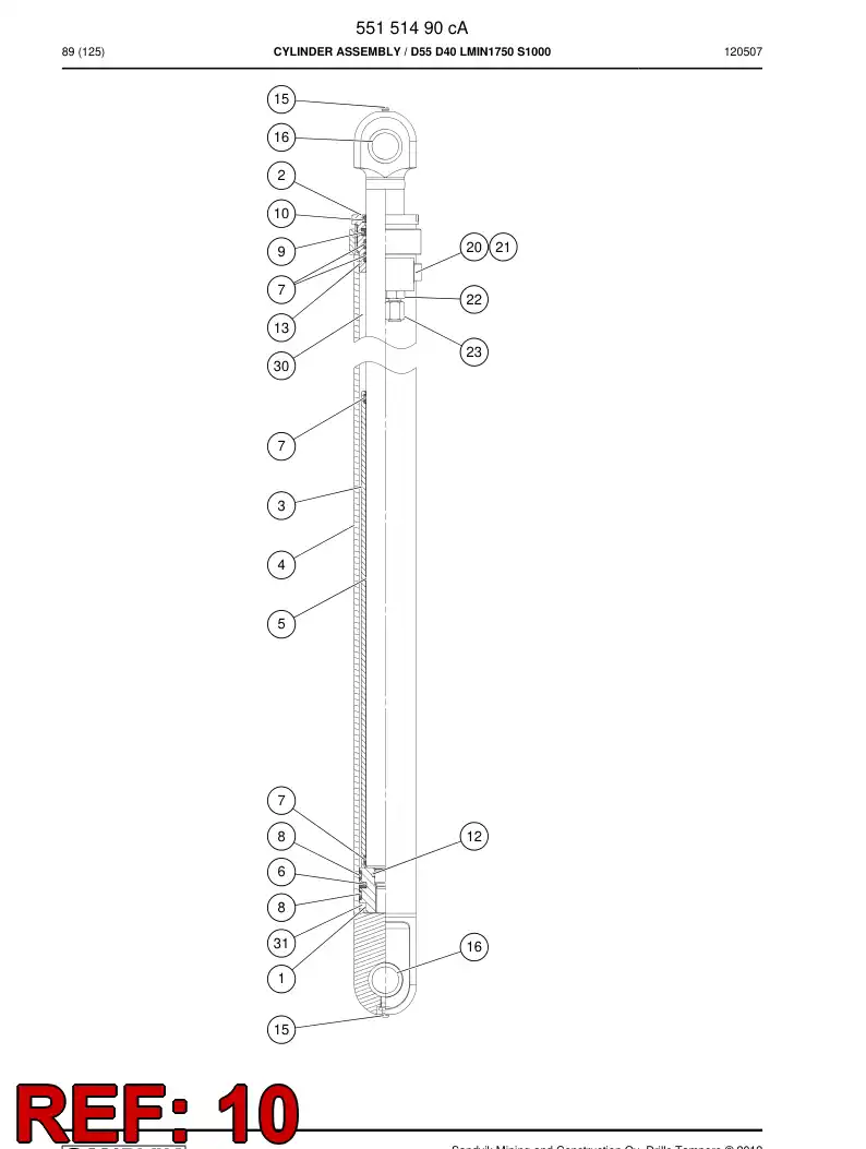 55151880 551 518 80 Wiper - Sandvik Technical Drawing