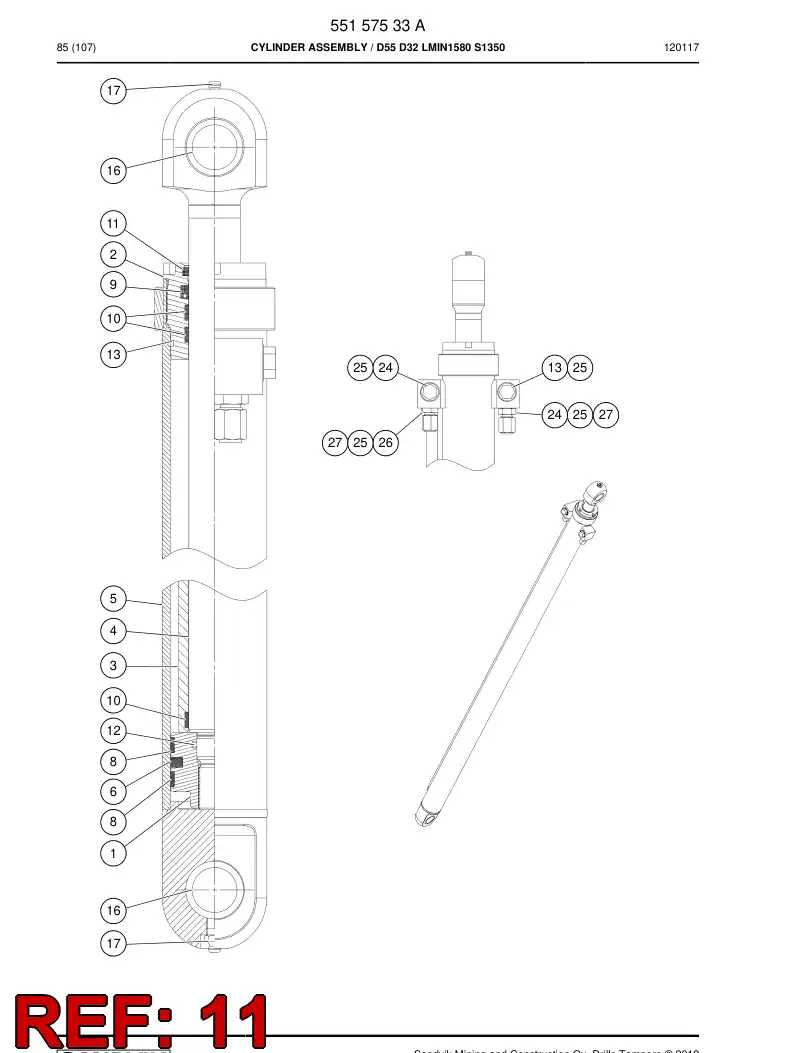 55151892 551 518 92 Wiper - Sandvik Technical Drawing