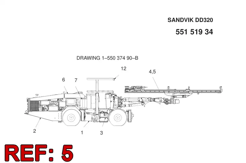 55151928 551 519 28 DRILLING MODULE - Sandvik Technical Drawing