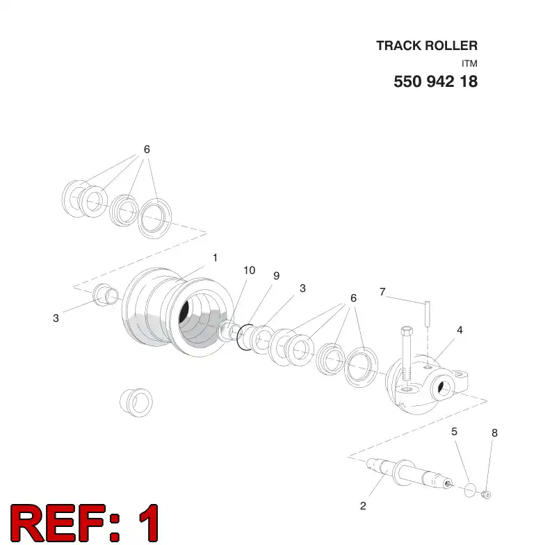 55151954 551 519 54 TRACK ROLLER - Sandvik Technical Drawing