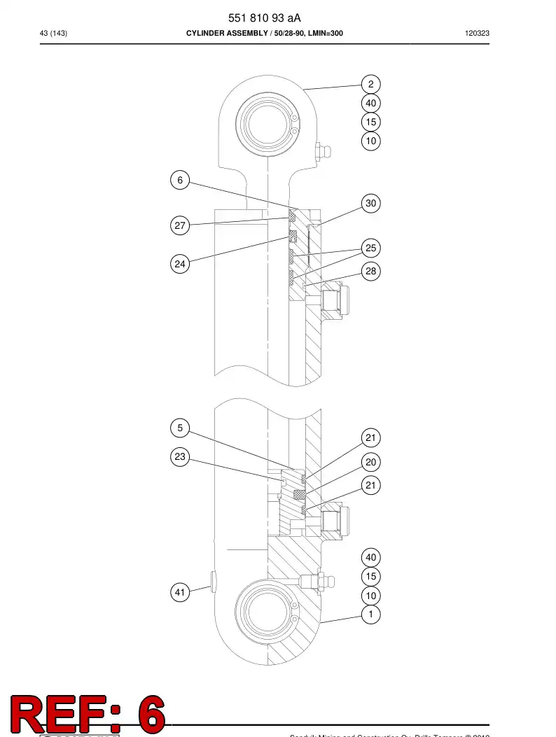 55151977 551 519 77 Front cover - Sandvik Technical Drawing