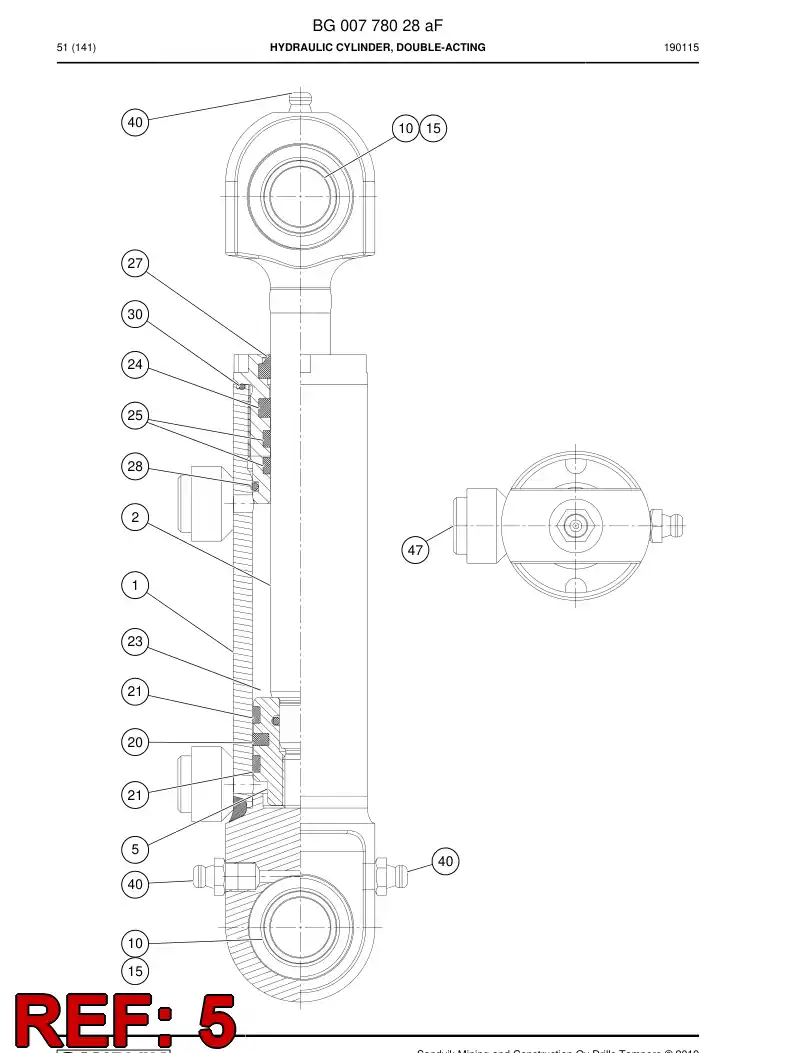 55151981 551 519 81 PISTON - Sandvik Technical Drawing