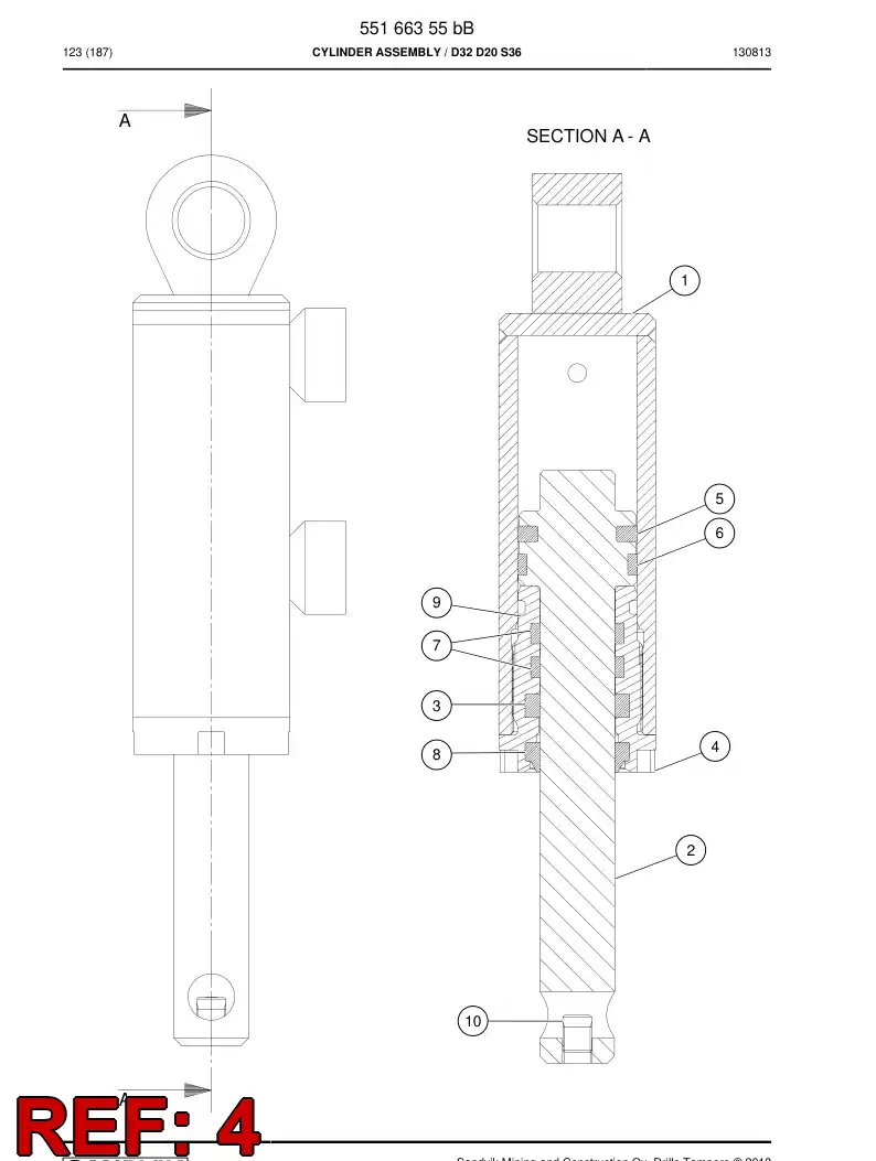 55151982b 551 519 82b Cover, Front - Sandvik Technical Drawing
