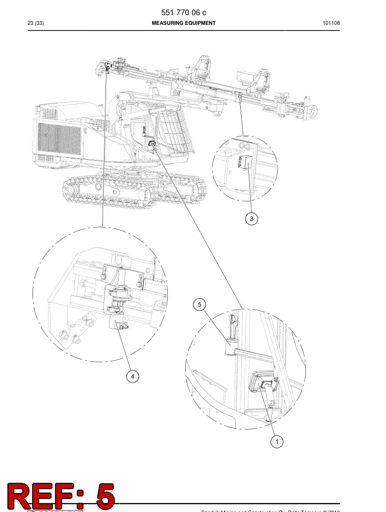 55152095b 551 520 95b Cable assembly - Sandvik Technical Drawing