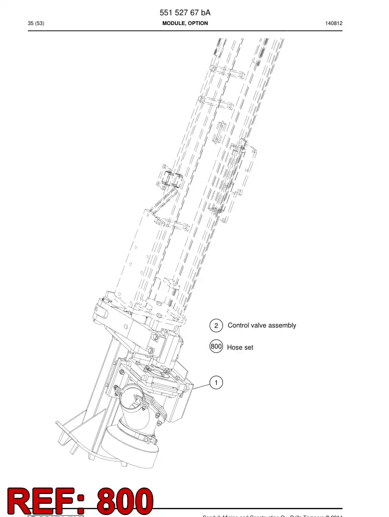 55152127h 551 521 27h Hose Set - Sandvik Technical Drawing