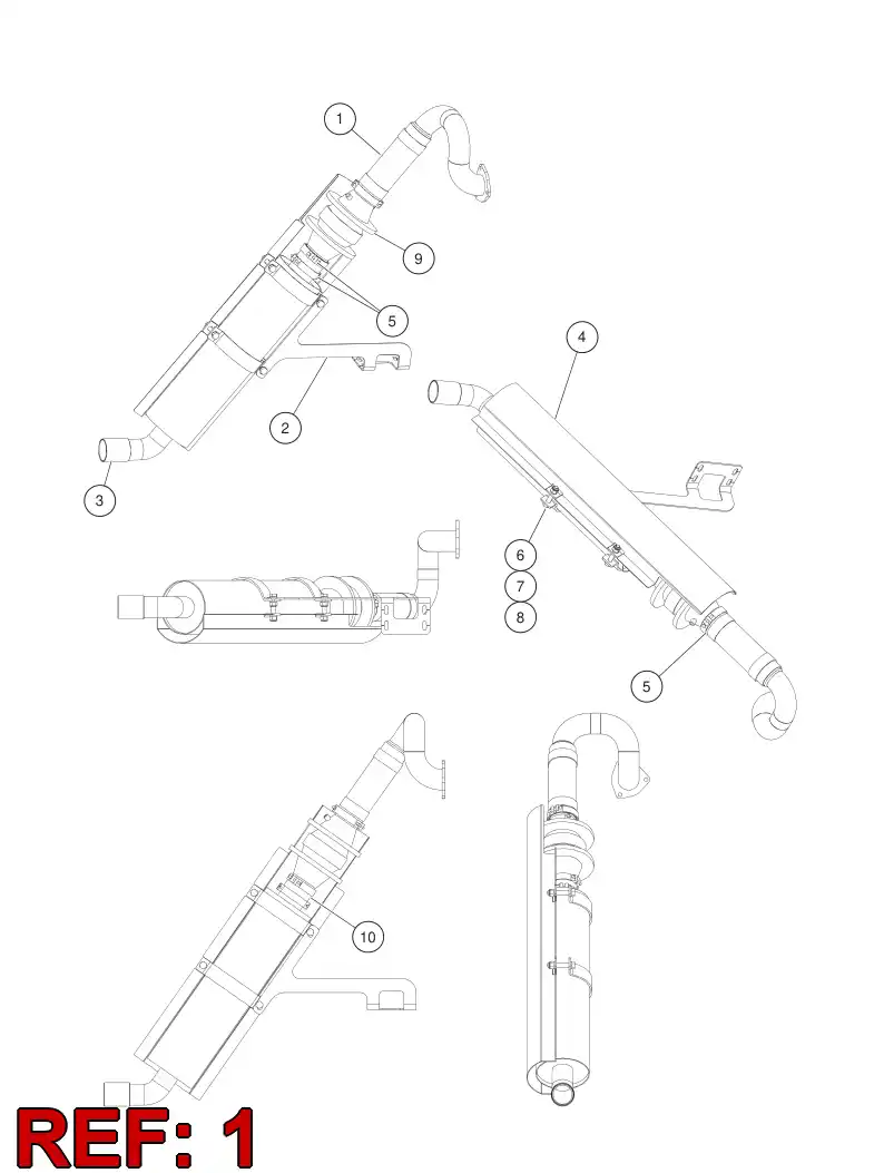 55152157 551 521 57 Manifold, Exhaust - Sandvik Technical Drawing