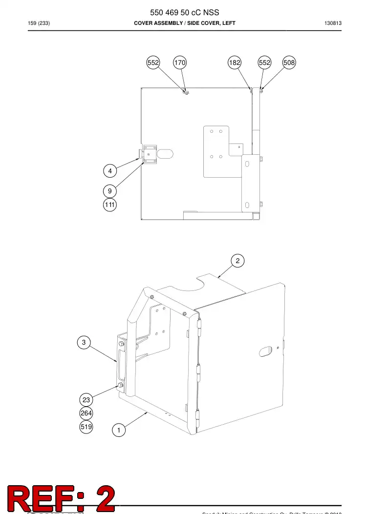 55152342a 551 523 42a Plate, Cover - Sandvik Technical Drawing
