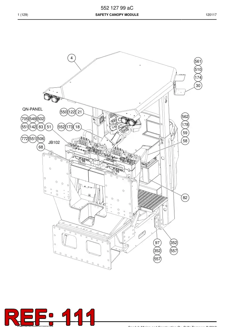 55152344 551 523 44 Hose support - Sandvik Technical Drawing