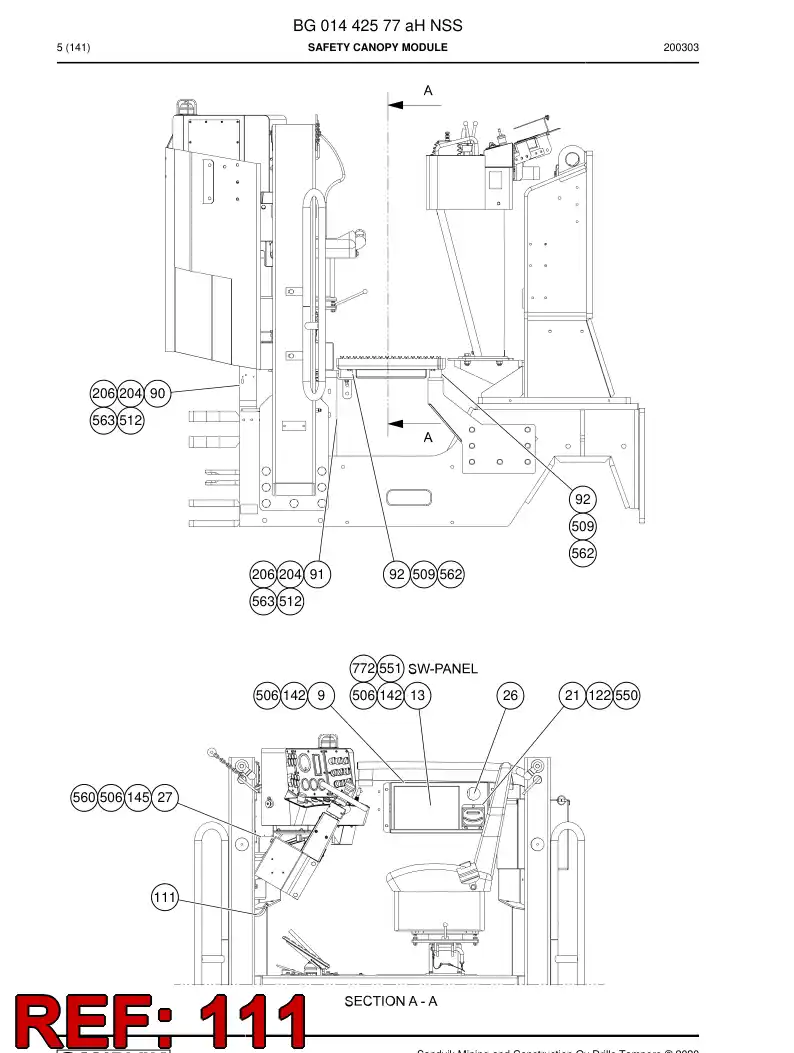 55152344c 551 523 44c SOPORTE, HOSE - Sandvik Technical Drawing