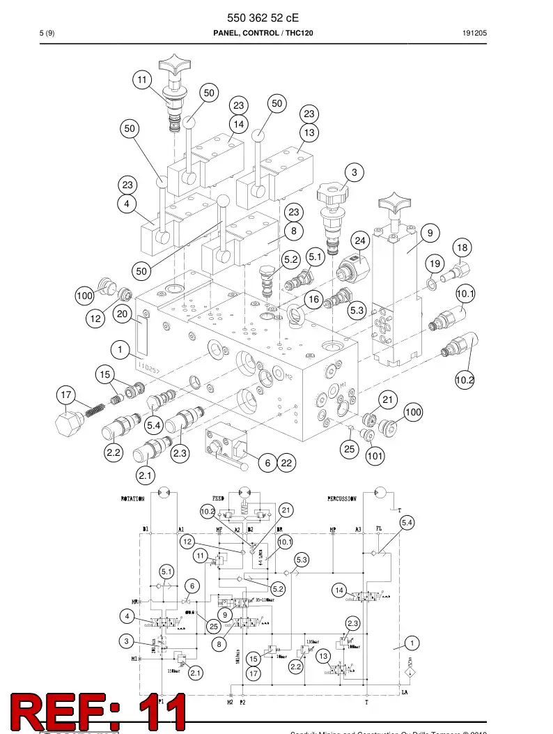 55152573b 551 525 73b Valve, Pressure Reducing - Sandvik Technical Drawing