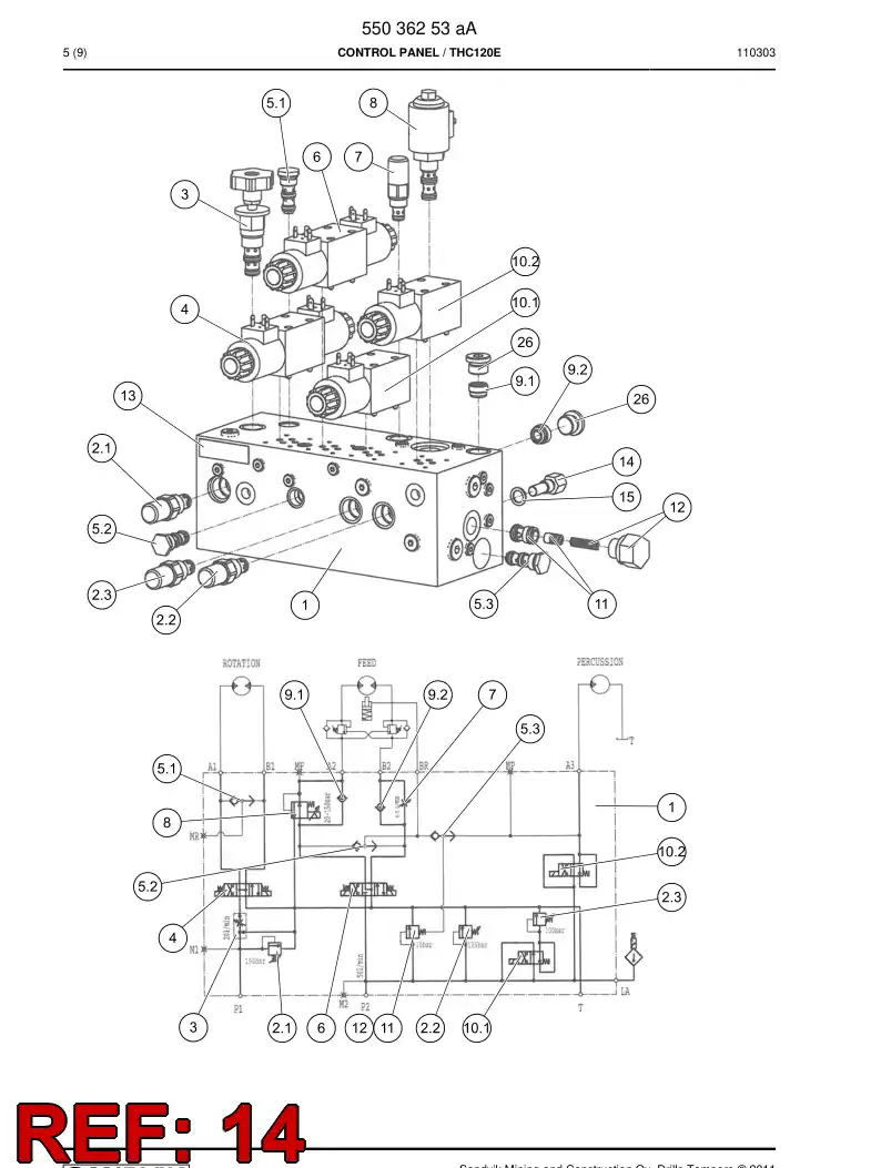55152579 551 525 79 Frame - Sandvik Technical Drawing