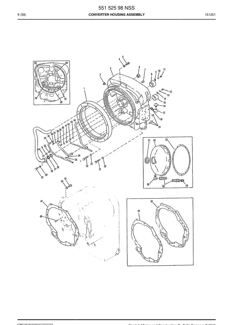 55152598 551 525 98 CONVERTER HOUSING ASSEMBLY - Sandvik Technical Drawing
