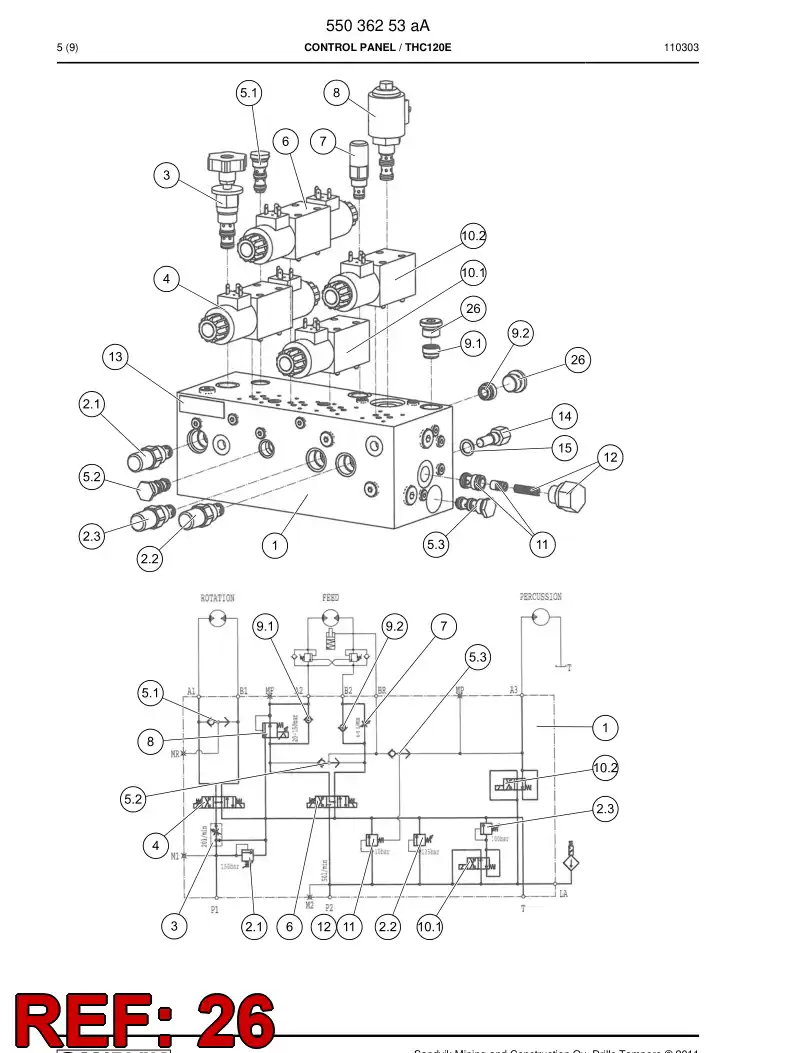 55152620 551 526 20 Plug - Sandvik Technical Drawing