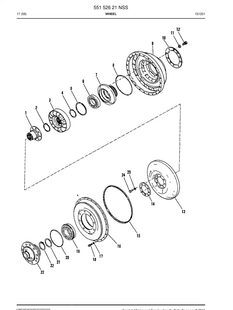 55152621 551 526 21 WHEEL - Sandvik Technical Drawing