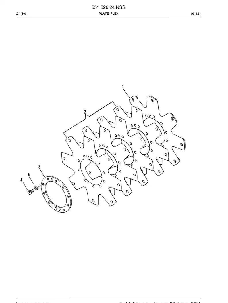 55152624 551 526 24 FLEX PLATE - Sandvik Technical Drawing