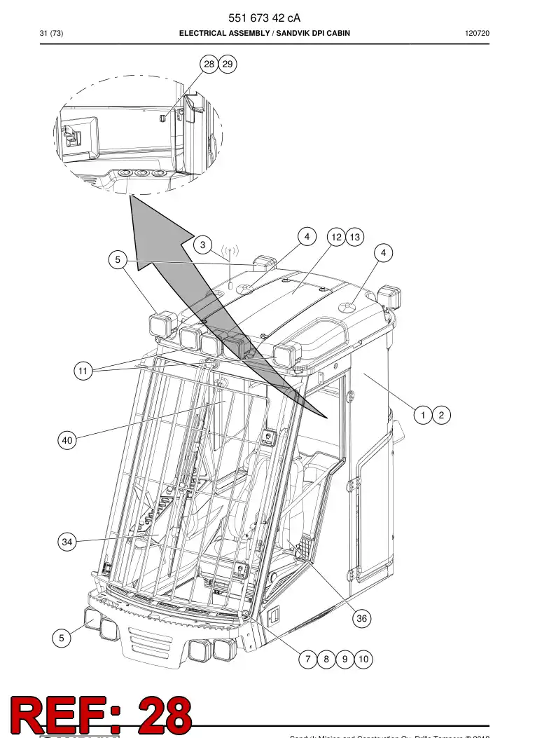 55152672 551 526 72 Frame connector - Sandvik Technical Drawing