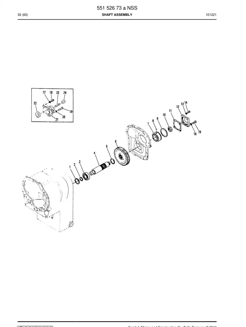 55152673a 551 526 73a SHAFT ASSEMBLY - Sandvik Technical Drawing