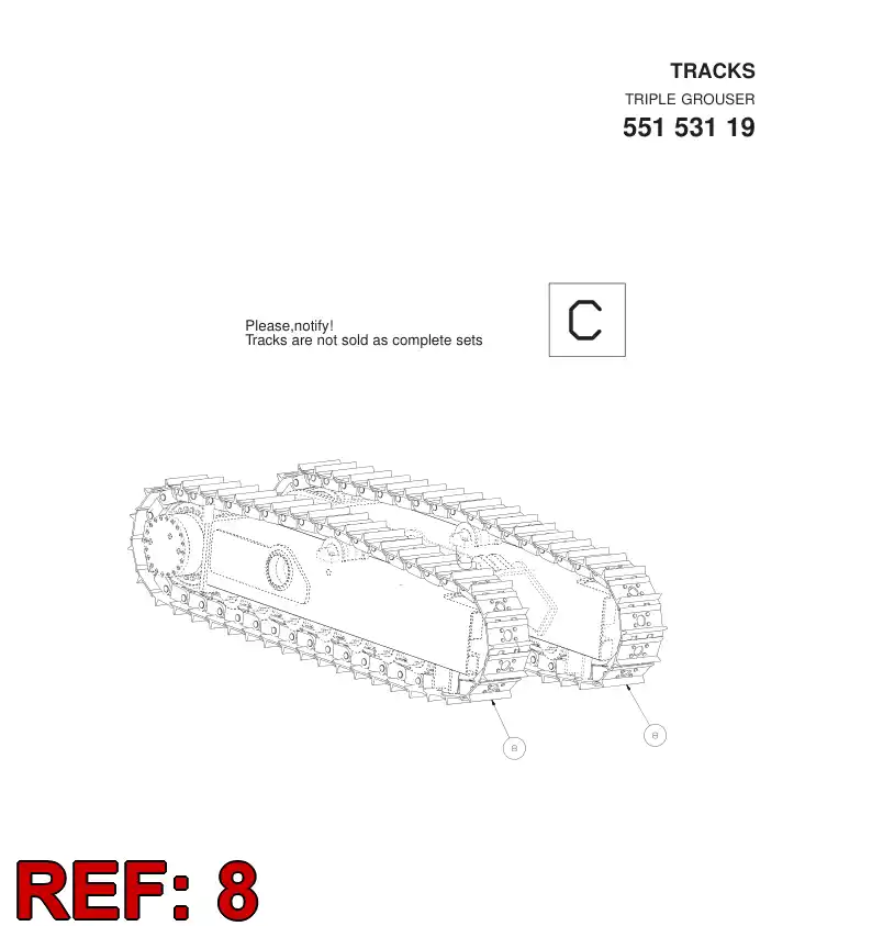 55152690 551 526 90 TRACK CHAIN - Sandvik Technical Drawing