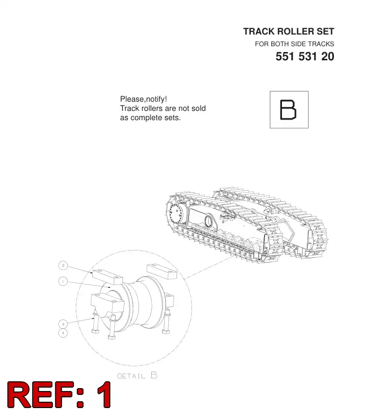 55152691 551 526 91 TRACK ROLLER - Sandvik Technical Drawing