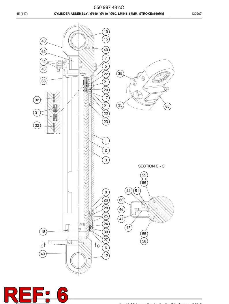 55152827b 551 528 27b Cover, Front - Sandvik Technical Drawing