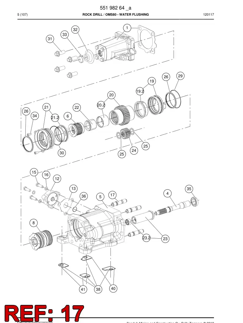 55152868 551 528 68 Tie bolt - Sandvik Technical Drawing