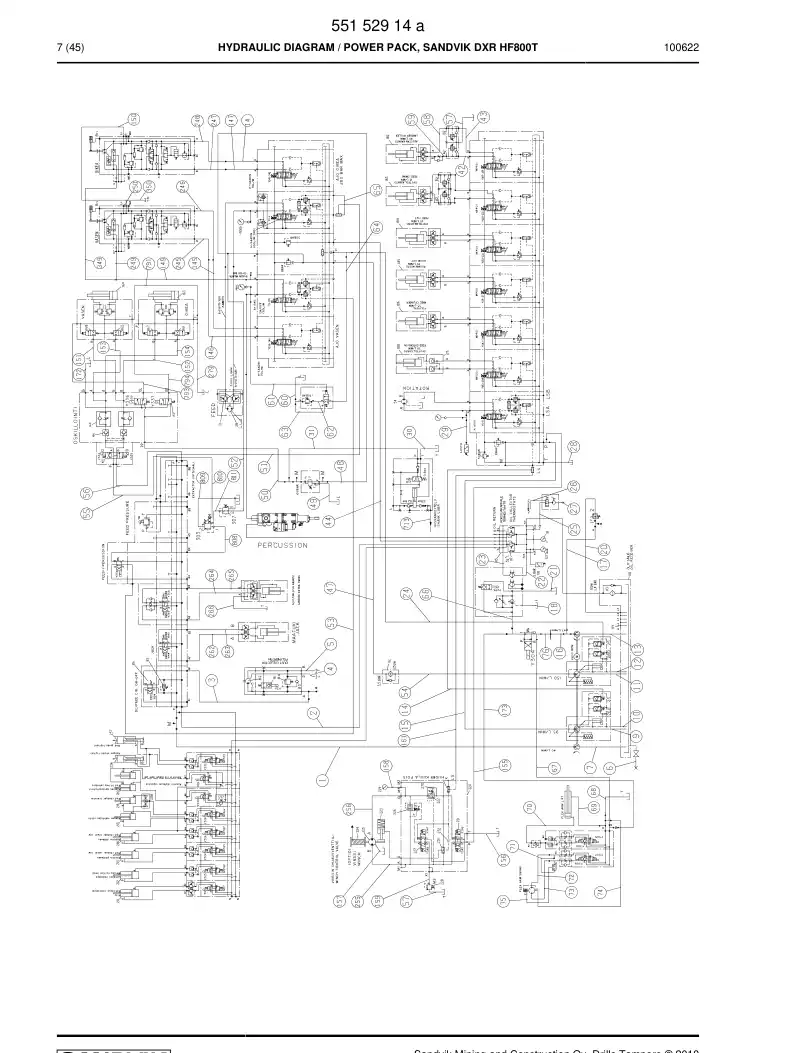 55152914a 551 529 14a HYDRAULIC DIAGRAM - Sandvik Technical Drawing