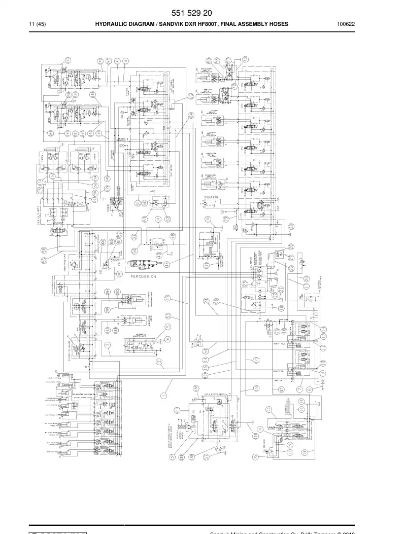 55152920 551 529 20 HYDRAULIC DIAGRAM - Sandvik Technical Drawing
