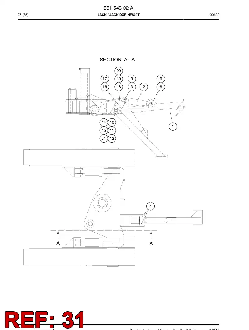 55152950 551 529 50 HYDRAULIC DIAGRAM - Sandvik Technical Drawing
