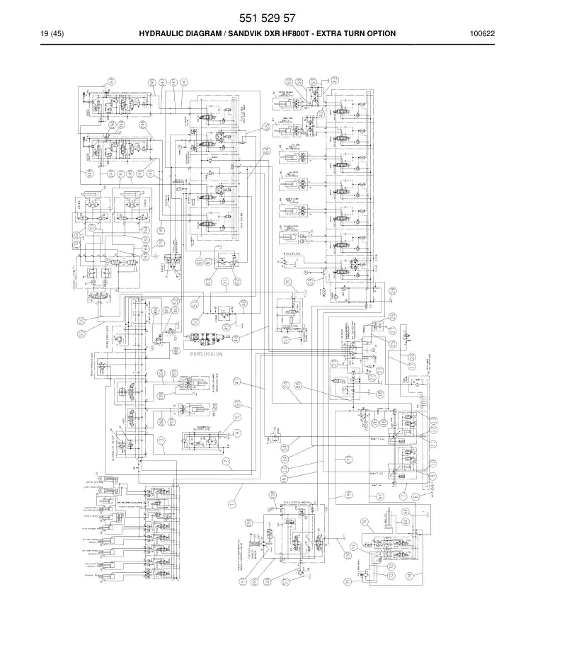 55152957 551 529 57 HYDRAULIC DIAGRAM - Sandvik Technical Drawing