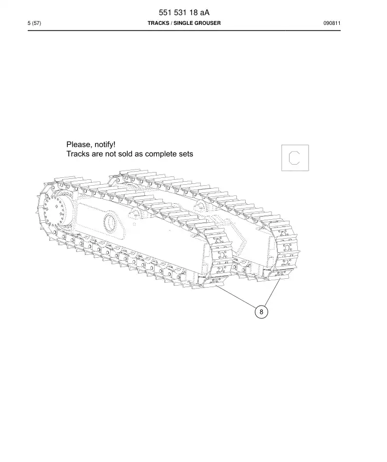 55153118a 551 531 18a Tracks - Sandvik Technical Drawing