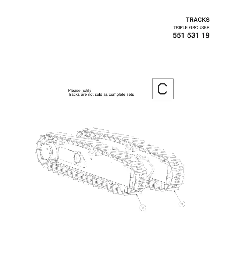 55153119 551 531 19 TRACKS - Sandvik Technical Drawing