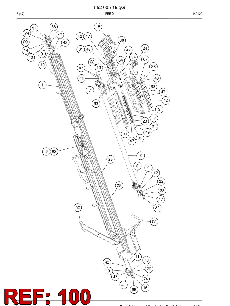 55153128i 551 531 28i Hosing Set - Sandvik Technical Drawing