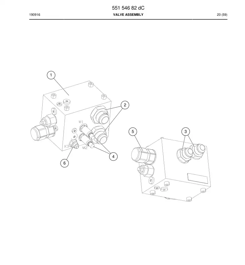 55153141a 551 531 41a Valve Assembly, Counterbalance - Sandvik Technical Drawing