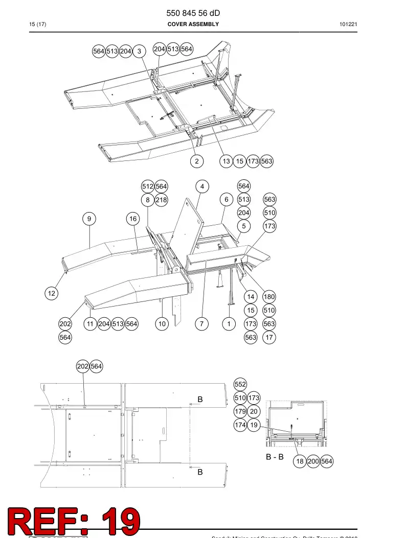 55153184 551 531 84 Latch - Sandvik Technical Drawing