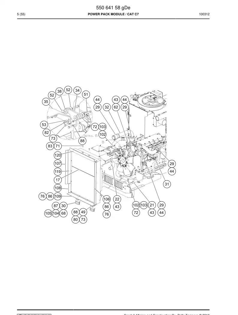 55153204 551 532 04 Supporting block - Sandvik Technical Drawing