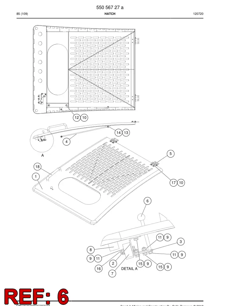 55153224 551 532 24 Lever - Sandvik Technical Drawing