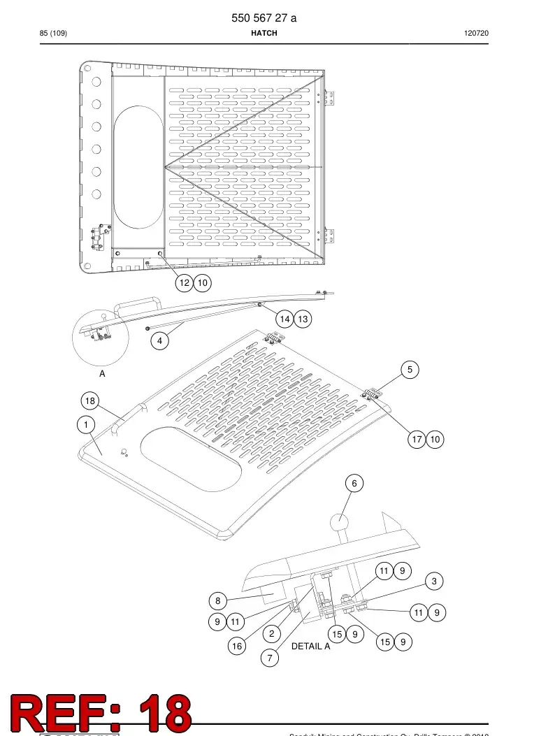 55153225 551 532 25 Handle - Sandvik Technical Drawing