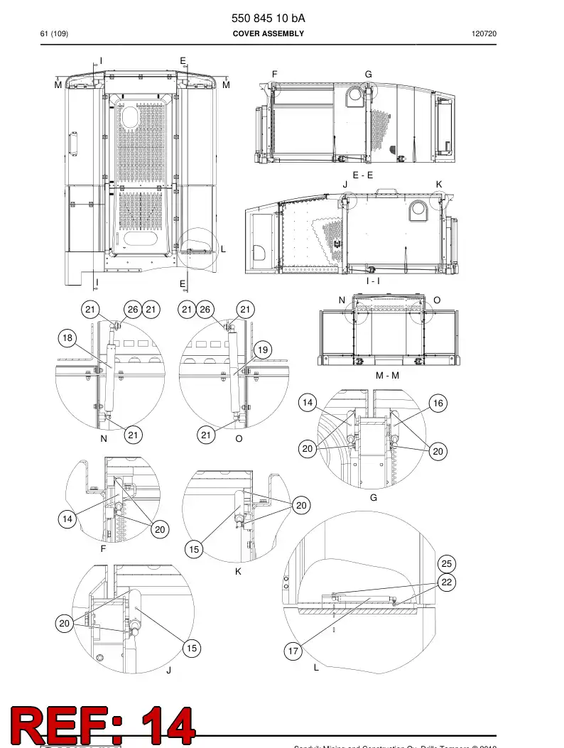 55153226 551 532 26 Gas spring - Sandvik Technical Drawing