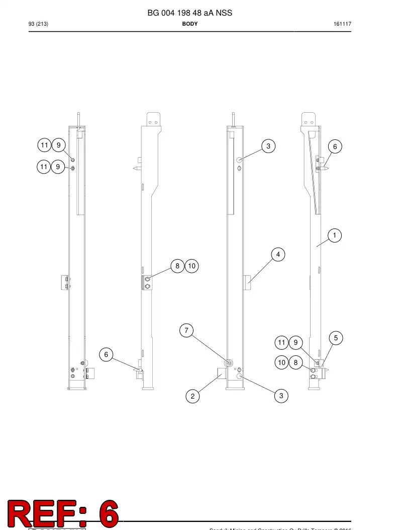 55153241a 551 532 41a Guide, Rod - Sandvik Technical Drawing