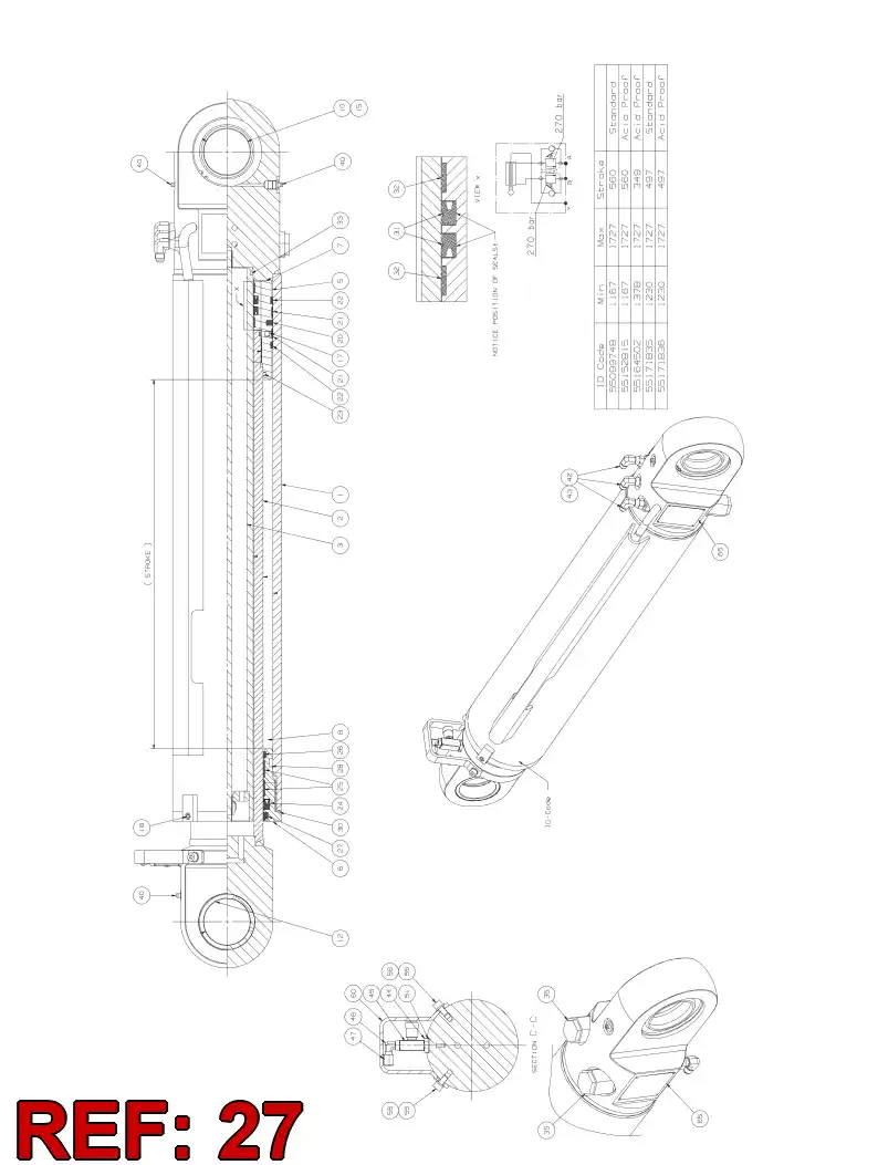 55153342 551 533 42 Wiper - Sandvik Technical Drawing