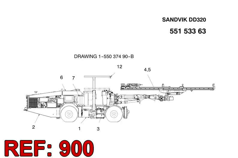 55153361 551 533 61 SEPARATE PARTS - Sandvik Technical Drawing
