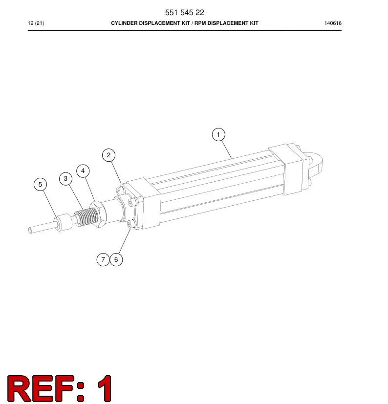 55153368 551 533 68 Cylinder, Air - Sandvik Technical Drawing