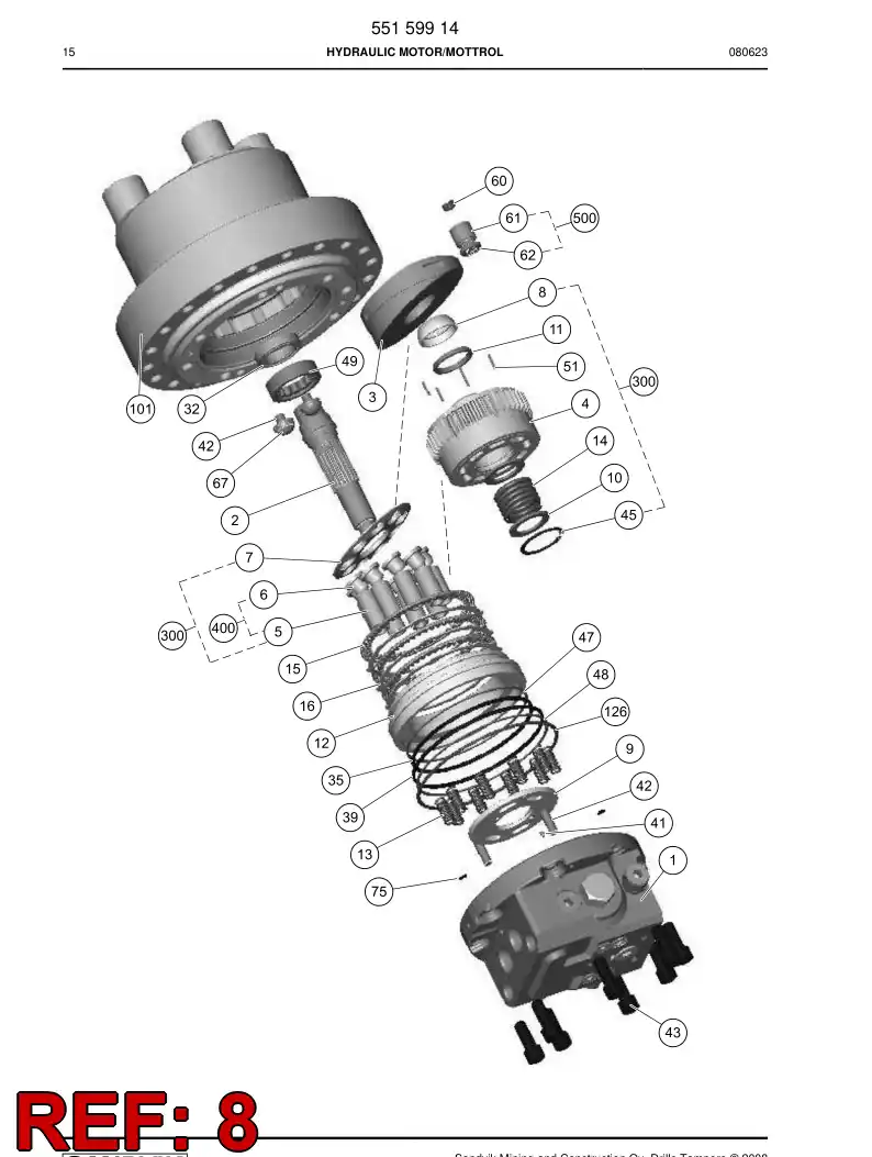55153422 551 534 22 Thrust - Sandvik Technical Drawing