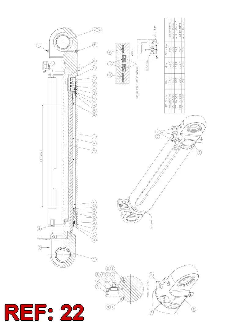 55153426 551 534 26 PISTON dirt ring - Sandvik Technical Drawing