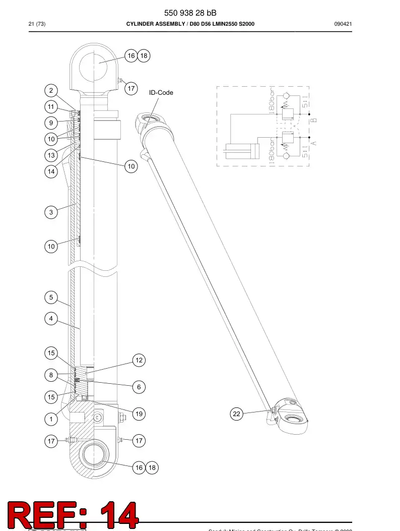 55153429 551 534 29 Rod dirt ring - Sandvik Technical Drawing
