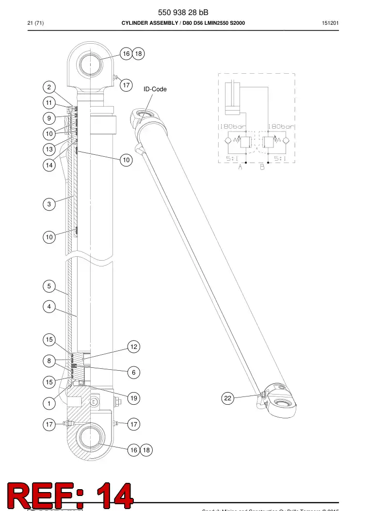 55153429e 551 534 29e Rod dirt ring - Sandvik Technical Drawing