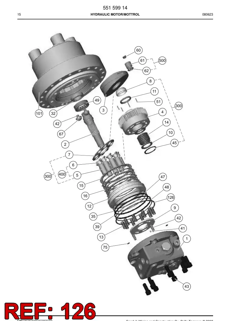 55153552 551 535 52 O-ring - Sandvik Technical Drawing
