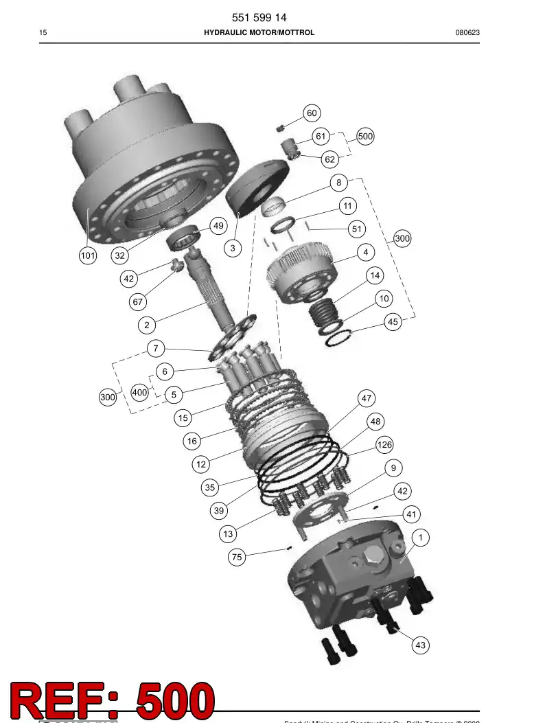 55153559 551 535 59 PISTON assembly - Sandvik Technical Drawing