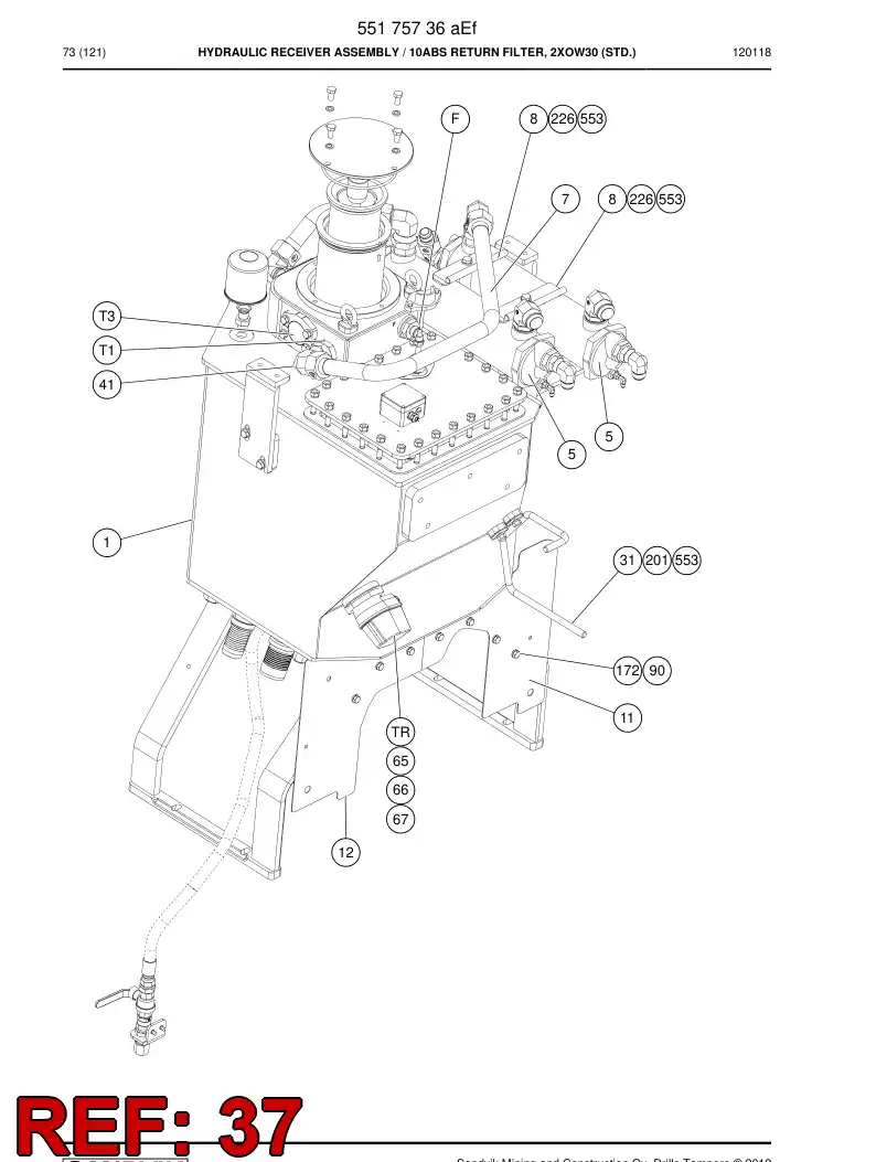 55153678 551 536 78 Switch, Level - Sandvik Technical Drawing